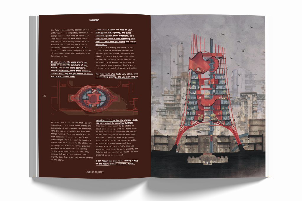 Open book with illustrations and text on a white background